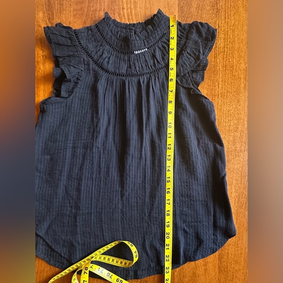 Ann Taylor LOFT•mock-neck butterfly-sleeve top•XXS•viscose/cotton•black•flutter - Picture 7 of 13